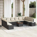 vidaXL Tuinbank Set 11 pcs Zwart en wit