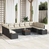 vidaXL Tuinbank Set 11 pcs Zwart en wit