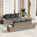 vidaXL Tuinbank Set met opslag 7 pcs Zwart Poly rattan