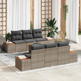vidaXL Tuinbank Set met opslag 7 pcs Zwart Poly rattan