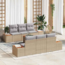 vidaXL Tuinbank Set met opslag 7 pcs Zwart Poly rattan