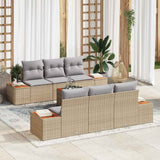vidaXL Tuinbank Set met opslag 7 pcs Zwart Poly rattan