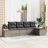 vidaXL Tuinbank Set met kussen 6 pcs Zwart en Crème Polyrattan