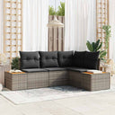 vidaXL Tuinbank Set met kussen 4 pcs Zwart en Crème Polyrattan