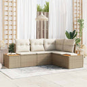vidaXL Tuinbank Set met kussen 4 pcs Zwart en Crème Polyrattan
