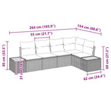 vidaXL Tuinbank Set met kussen 5 pcs Zwart en crème Poly rattan