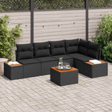 vidaXL Tuinbank Set met kussen 5 pcs Zwart en crème Poly rattan