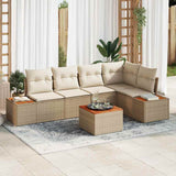 vidaXL Tuinbank Set met kussen 5 pcs Zwart en crème Poly rattan
