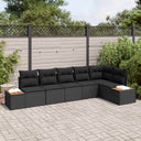 vidaXL Tuinbank Set met kussen 6 pcs Zwart en Crème Polyrattan