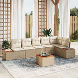 vidaXL Tuinbank Set met kussen 6 pcs Zwart en Crème Polyrattan