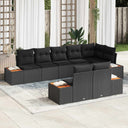 vidaXL Tuinbank Set met kussen 8 pcs Zwart en Crème Polyrattan