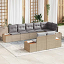 vidaXL Tuinbank Set met kussen 8 pcs Zwart en Crème Polyrattan