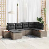 vidaXL Tuinbank Set met kussen 7 pcs Zwart en Crème Polyrattan