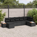 vidaXL Tuinbank Set met kussen 8 pcs Zwart en Crème Polyrattan