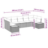 vidaXL Tuinbank Set met kussen 7 pcs Zwart en Crème Polyrattan