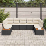 vidaXL Tuinbank Set met kussen 5 pcs Zwart en Crème Polyrattan