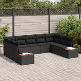 vidaXL Tuinbank Set met kussen 5 pcs Zwart en Crème Polyrattan