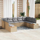 vidaXL Tuinbank Set met kussen 5 pcs Zwart en Crème Polyrattan