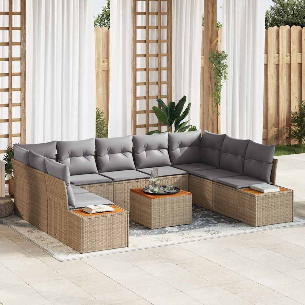 vidaXL Tuinbank Set met kussen 5 pcs Zwart en Crème Polyrattan