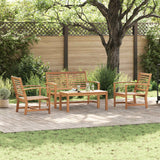 vidaXL Tuinbank Set 4 pcs Naturel Massief Teakhout