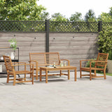 vidaXL Tuinbank Set 4 pcs Naturel Massief Teakhout