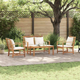 vidaXL Tuinbank Set 4 pcs Naturel Massief Teakhout