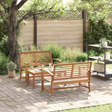 vidaXL Tuinbank Set 4 pcs Naturel Massief Teakhout
