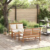 vidaXL Tuinbank Set 4 pcs Naturel Massief Teakhout