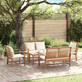 vidaXL Tuinbank Set 4 pcs Naturel Massief Teakhout