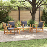 vidaXL Tuinbank Set 4 pcs Naturel Massief Teakhout