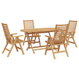 vidaXL Tuin Eettafel Set 5 pcs Bruin Massief Teakhout