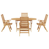 vidaXL Tuin Eettafel Set 5 pcs Bruin Massief Teakhout