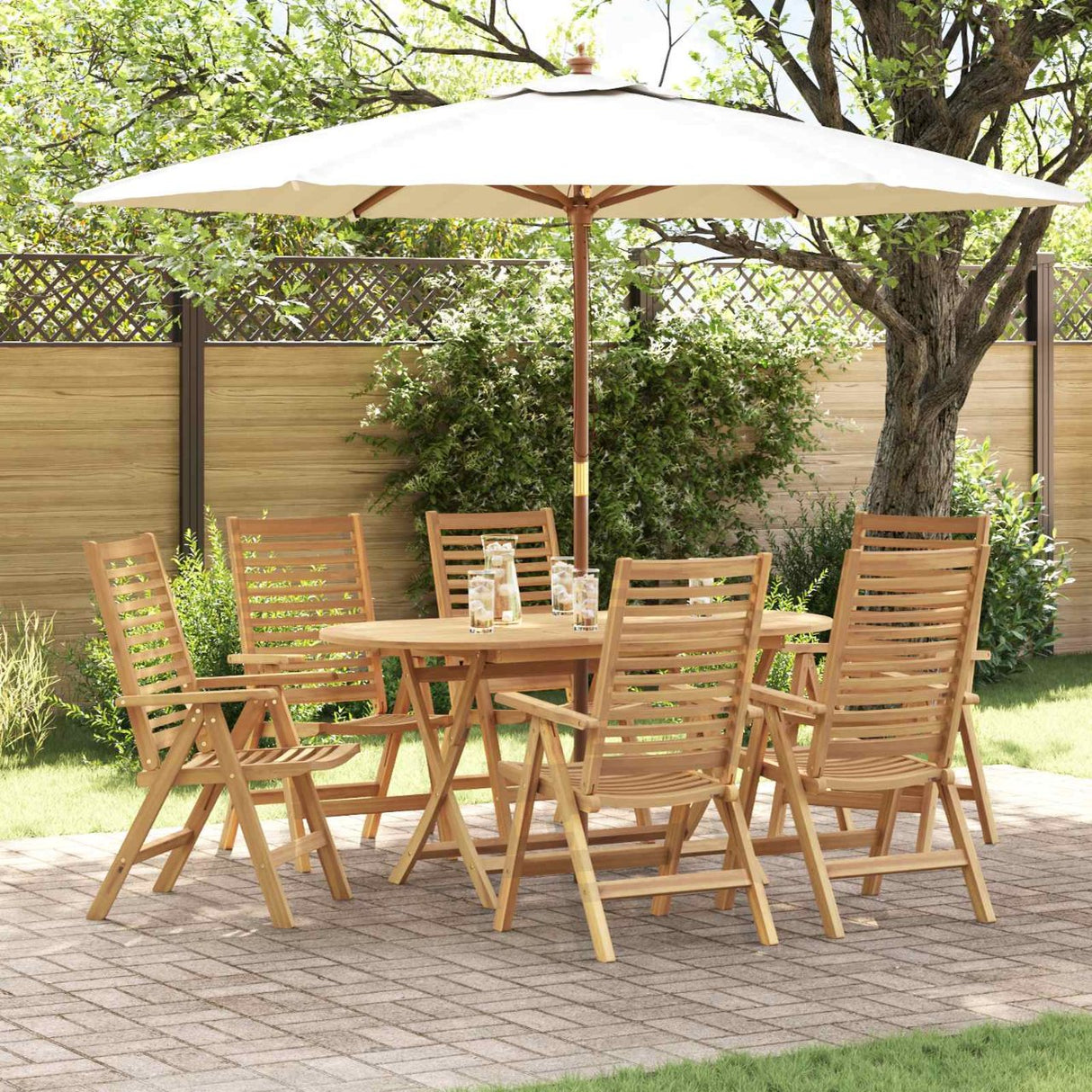 vidaXL Tuin Eettafel Set 5 pcs Bruin Massief Teakhout