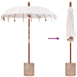 vidaXL Balinese parasol met basis Crème 185 x 185 x 260 cm Katoen