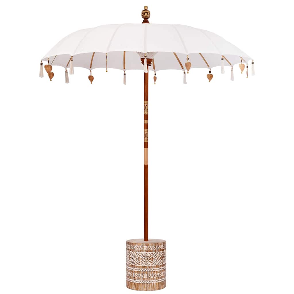 vidaXL Balinese parasol met basis Crème 185 x 185 x 260 cm Katoen
