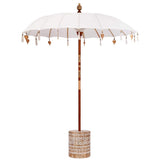 vidaXL Balinese parasol met basis Crème 185 x 185 x 260 cm Katoen