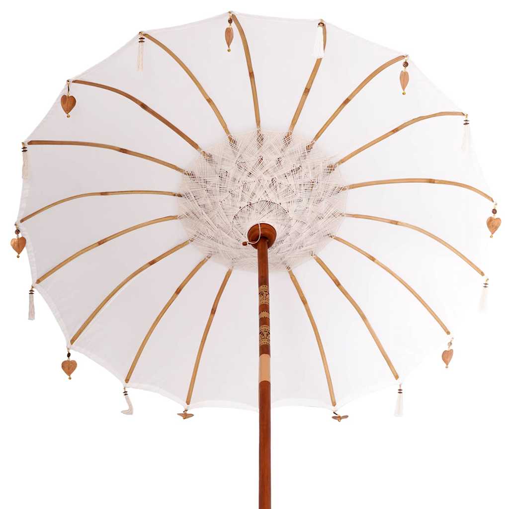 vidaXL Balinese parasol met basis Crème 185 x 185 x 260 cm Katoen