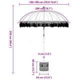 vidaXL Balinese parasol met basis Crème 185 x 185 x 260 cm Katoen