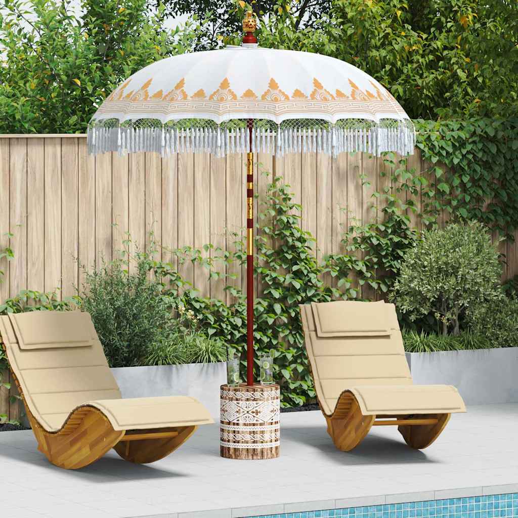 vidaXL Balinese parasol met basis Crème 185 x 185 x 260 cm Katoen