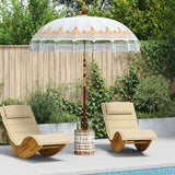 vidaXL Balinese parasol met basis Crème 185 x 185 x 260 cm Katoen