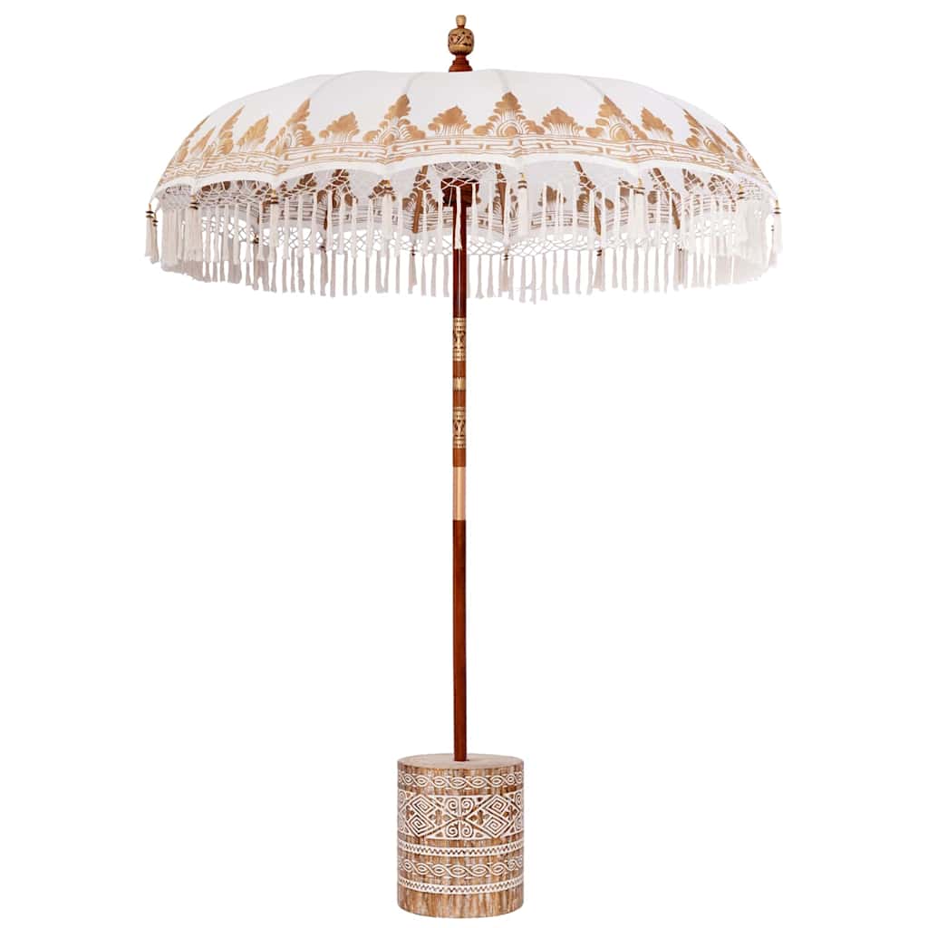 vidaXL Balinese parasol met basis Crème 185 x 185 x 260 cm Katoen