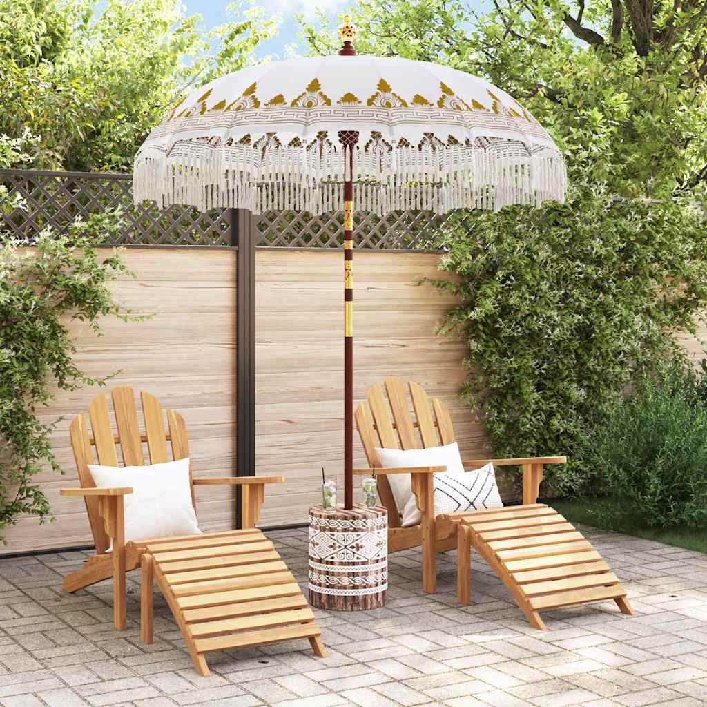 vidaXL Balinese parasol met basis Crème 185 x 185 x 260 cm Katoen