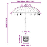 vidaXL Balinese parasol met basis Crème 185 x 185 x 260 cm Katoen