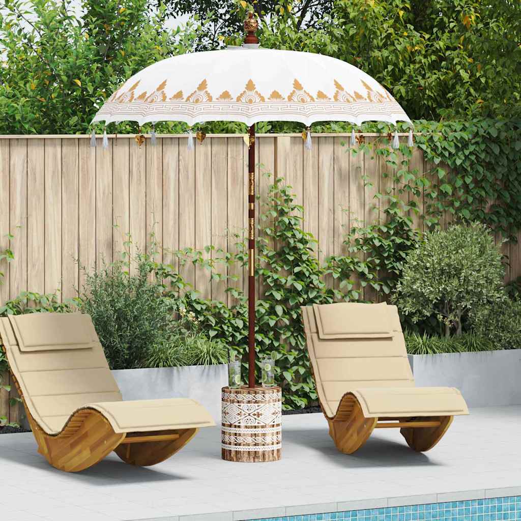 vidaXL Balinese parasol met basis Crème 185 x 185 x 260 cm Katoen