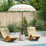 vidaXL Balinese parasol met basis Crème 185 x 185 x 260 cm Katoen