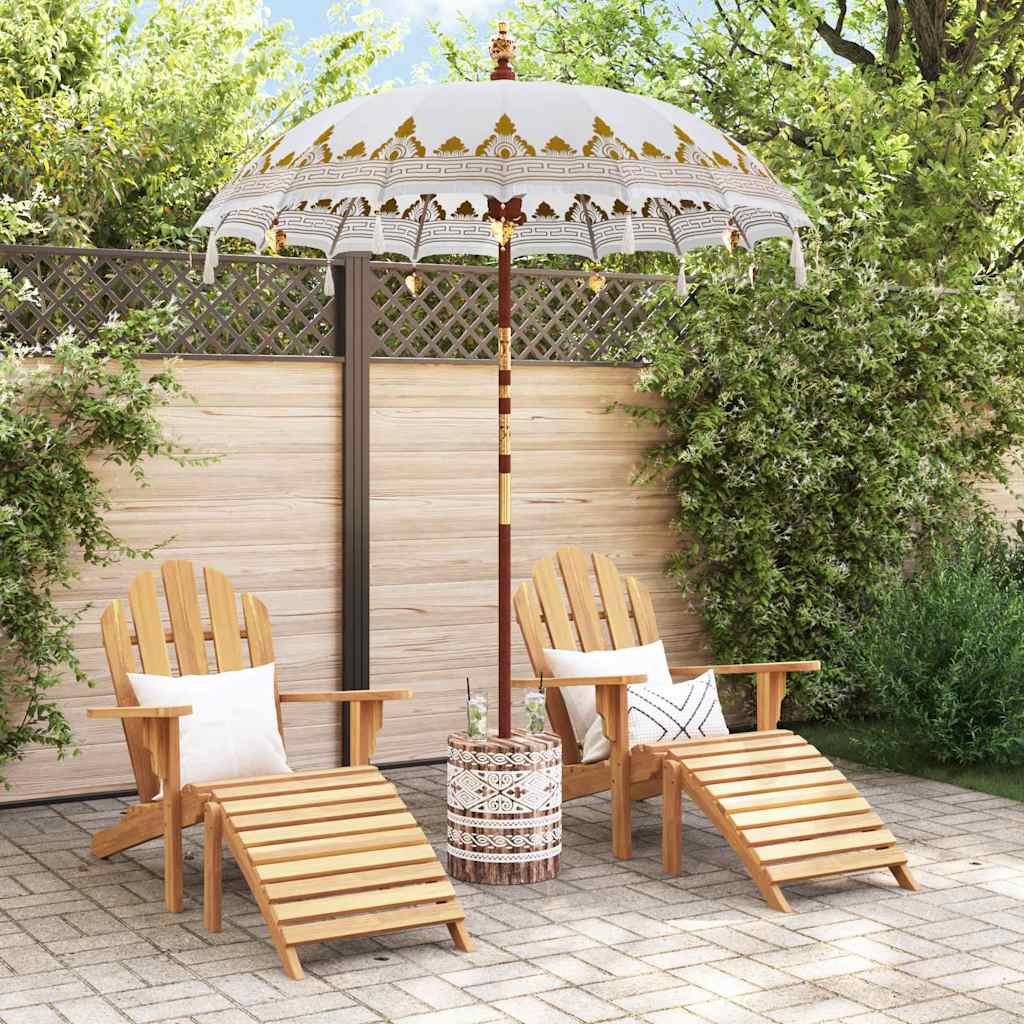 vidaXL Balinese parasol met basis Crème 185 x 185 x 260 cm Katoen