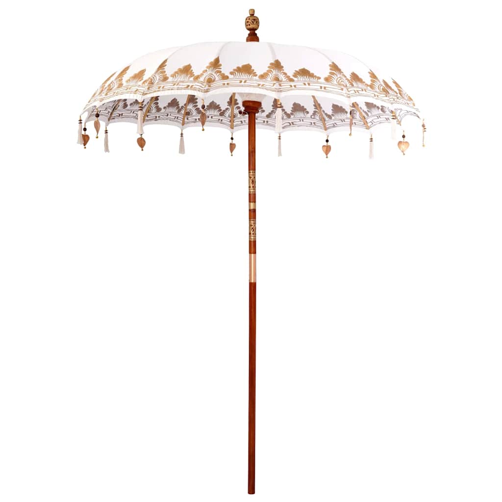 vidaXL Balinese parasol met basis Crème 185 x 185 x 260 cm Katoen