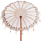 vidaXL Balinese parasol met basis Crème 185 x 185 x 260 cm Katoen