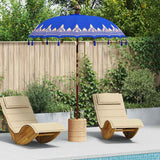 vidaXL Balinese Parasol with Base Blue 185 x 185 x 260 cm Cotton