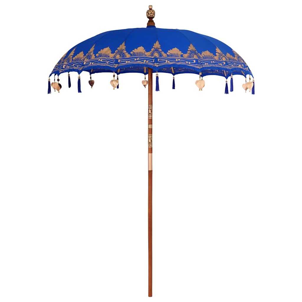vidaXL Balinese Parasol with Base Blue 185 x 185 x 260 cm Cotton